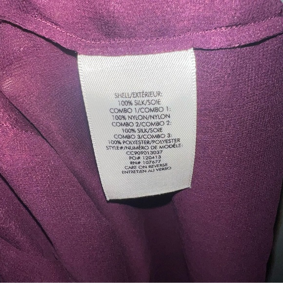 NWT Alice + Olivia Purple Sleeveless Silk Blouse with embellishments - Picture 6 of 6